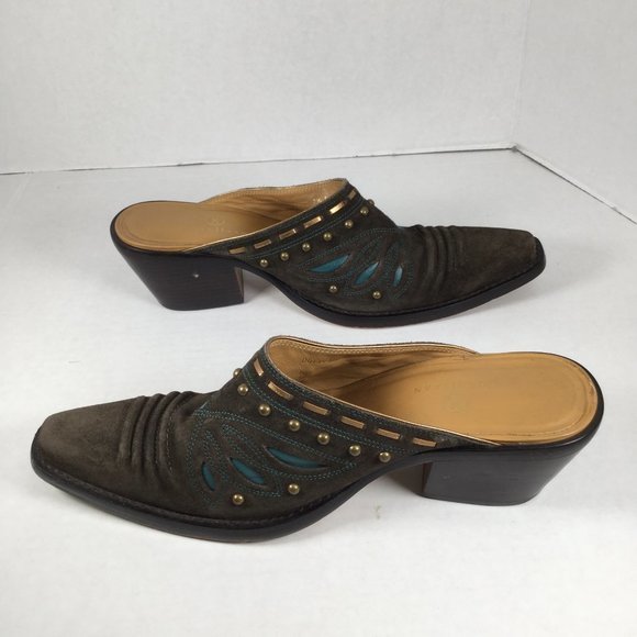 Cole Haan Western Studded Mule Brown Size 7.5 - Picture 8 of 10